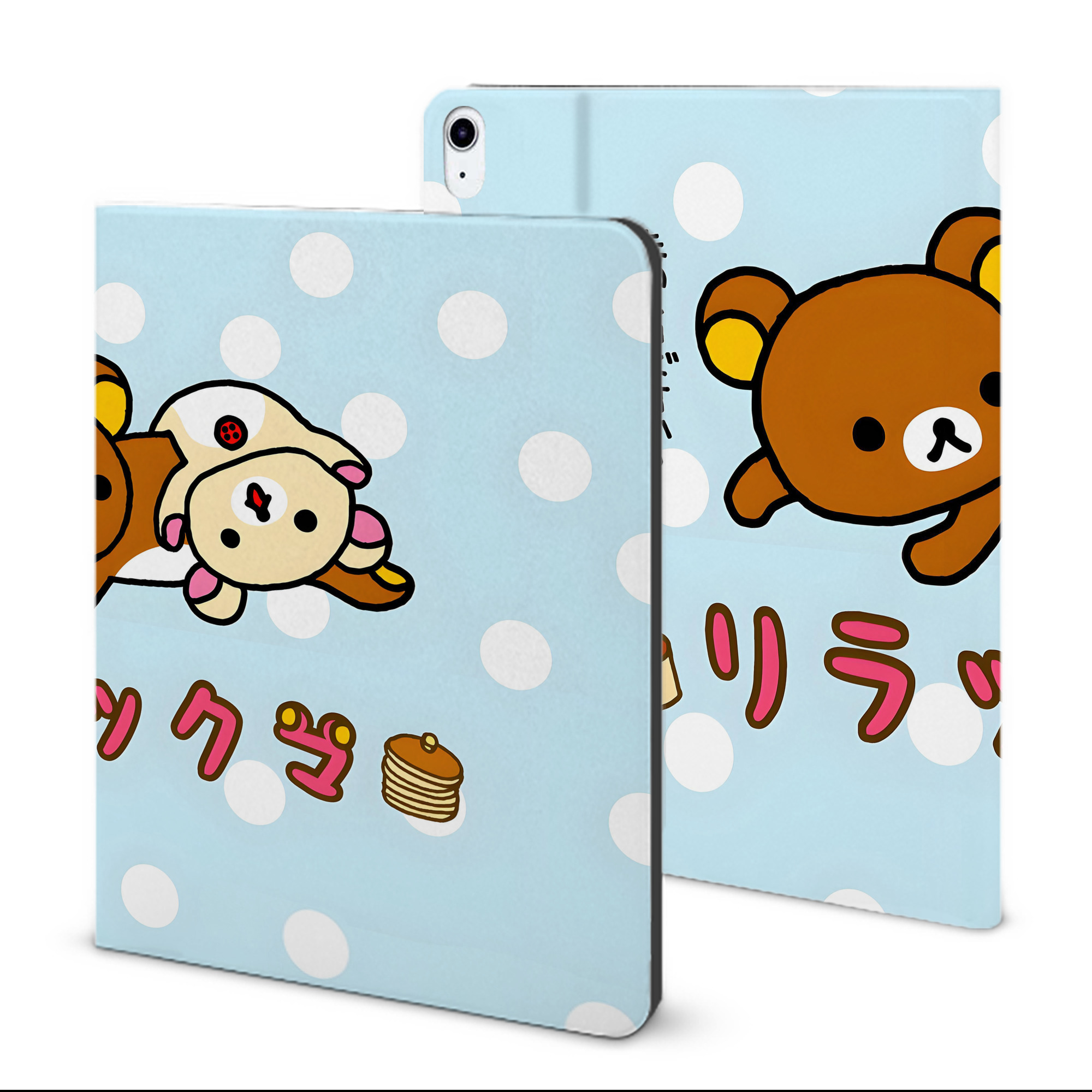 （画像用） リラックマ リラックマ キイロイトリ Rilakkuma Korilakkuma Kiiroitori IPad ケース ブック型 PUレザー TPU 耐衝撃 軽量 薄型 ペン収納なし 全面保護 IPad 各モデル対応